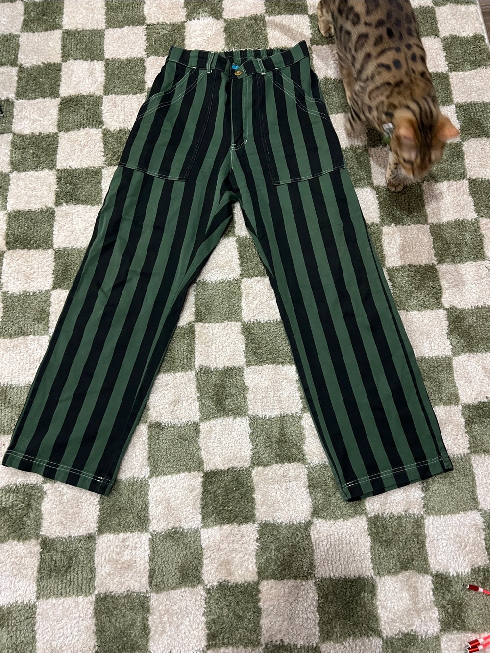 Big bud press Green and Black Vertical Stripe Work pants